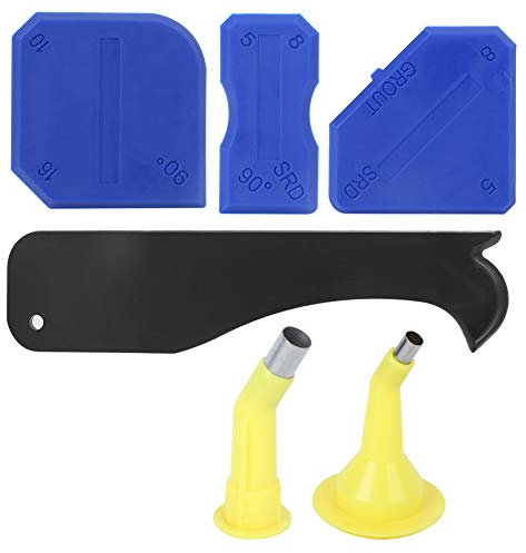 Tyenaza - Esparcidor de sellador de silicona, espátula, raspador, removedor de calafateo, kit de herramientas de acabado, 6 uds.