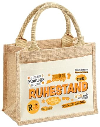 Tassenbrennerei Rentnerin Renteneintritt Geschenk Frau - Jutetasche coole Sprüche Rente - Ruhestand lustig Shopper, Strandtasche als Rentner Geschenk-Tasche Abschiedsgeschenk für Kollegin