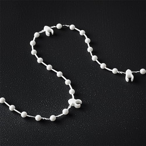 20 Meter 200 clips Vertical Blind Bottom Chain for 3.5 Inch/ 89mm Slats,Vertical BlindChain,Vertical Blinds Repair Parts Suitable for 3.5 Inch/ 89mm Blind Bottom Chain Slats(20Meter Long,White)