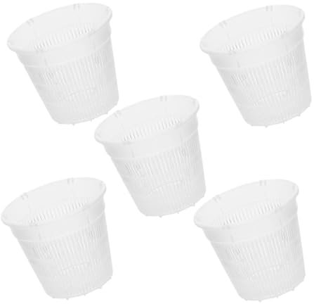SUPVOX 5pièces Pot De Jardin Plastique pour Orchidées avec Drainage Et Aération Lot de Petits Pots Transparents pour Plantes Intérieur Et Extérieur