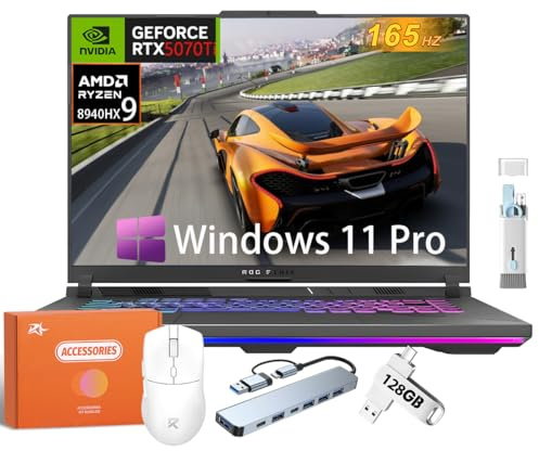 ASUS ROG Strix G16, AMD Ryzen 9 8940HX (fino a 5,3 GHz), GeForce RTX 5070Ti 12 GB GDDR7, schermo 16 WUXGA 165 Hz, 32 GB di RAM DDR5, 2 TB SSD, KB retroilluminato, Windows 11