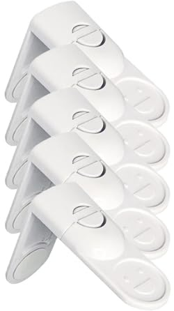 Safety Protection Lock Household Drawer Door Lock Safety Activity Cabinet Lock Locker Refrigerator Accessories(New White 5PCS)