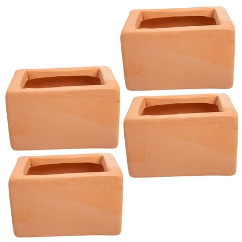 TOYANDONA 4 Pièces Pots de Fleurs Terre Cuite Petits Pots Miniatures Argile Durable pour Plantes et Fleurs pour Décoration Intérieure et Extérieure