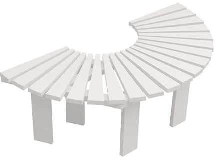 Trädbänk For Utomhusbruk, Parkstol I Trä, Halvrund Växtställning Utan Ryggstöd, For Trädgård/veranda(Color 4)