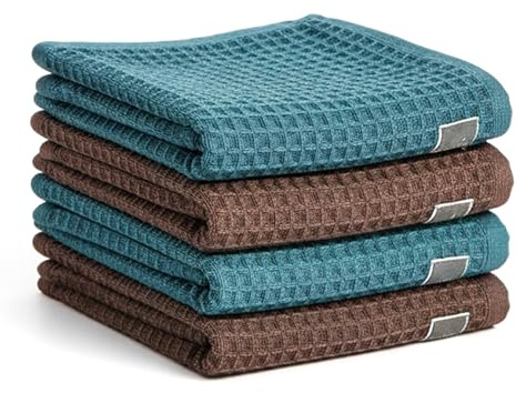 Nujvnuj 4Pcs Barista Microfiber Cloths with Lanyard 30x30cm Professional Coffee Towels for Espresso Machines & Steam Wands Ultra Absorbent&Quick-Drying (Machine Washable)
