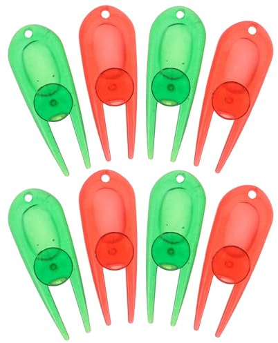 ifundom Attrezzo per Riparare Zolle da Golf in Plastica 8 Pezzi Forchetta per Green e Marcatura Palline Strumento Leggero per Manutenzione Professionale e Ricreativa del Putting Green