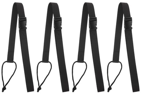 Cabilock Correa para Botas de Esquí y Snowboard Ajustable de 41 Pulgadas, 4 Piezas Negras con Hebilla de Liberación Rápida, Accesorio Resistente para Transporte y Fijación en Deportes