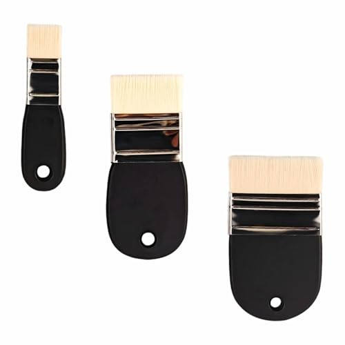 3 Pezzi Pennelli Piatti Pennello Acrilico Piatto in Nylon Pennelli Artistici Versatili per Acquerello Pittura e Pittura Della Parete