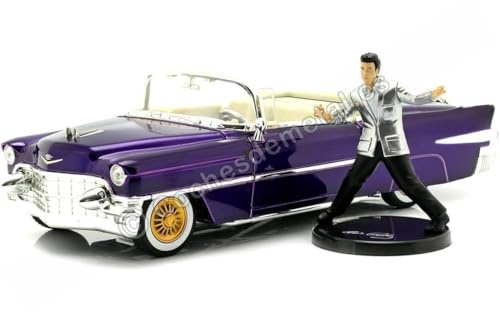 Jada 30985 Hollywood Rides 1:24 Elvis Presley 1956 Cadillac Eldorado mit Figur, lila