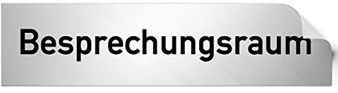 Kinekt3d Leitsysteme Folienschild Türschild • Besprechungsraum • PVC Hinweisschild • 160 x 40 mm Silber • selbstklebend • Kratzfester Druck • UV Beständig