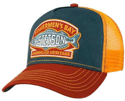 Stetson Cappellino Trucker Fishermen´s bay Uomo - cap Berretto Baseball Mesh Snapback, con Visiera, Fodera, Fodera Estate/Inverno - Taglia Unica Arancia