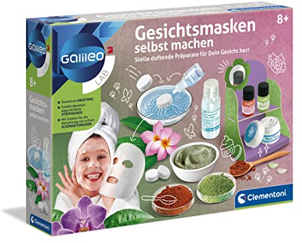 Clementoni Galileo Lab – Gesichtsmasken selbst Machen, DIY Beauty Tuchmasken, duftende Stoffe zur Entspannung fürs Gesicht, Kosmetik Set für Kinder ab 8 Jahren von Clementoni 59248