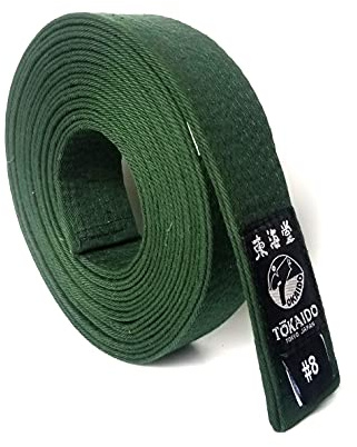 Tokaido Karate Belt, Elite Green Belt (#6/315cm - 124 inches)