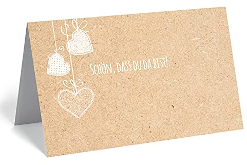 50 edle Premium-Tischkarten -18 Motive zur Auswahl - Platzkarten 300mg - 5,5 x 8,5cm (eine Seite) - Namenskarten Namensschilder für Hochzeit Feier Taufe Kommunion (Blumenmotiv)