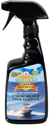 Nautical One - Xtreme Mildew Stain Remover | Powerful Marine Mold and Mildew Stain Remover, Non-Bleach Spray for Boat Interior & Exterior (22 oz)