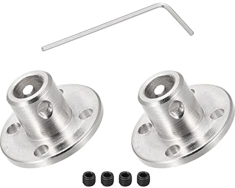 DMiotech 2 Paquet 6.35mm Bride Accouplement Connecteur Rigide Guide Arbre Support Coupleur Arbre Accouplement avec M1.5 Hex Clé et Vis pour Bricolage RC Modèle Moteurs