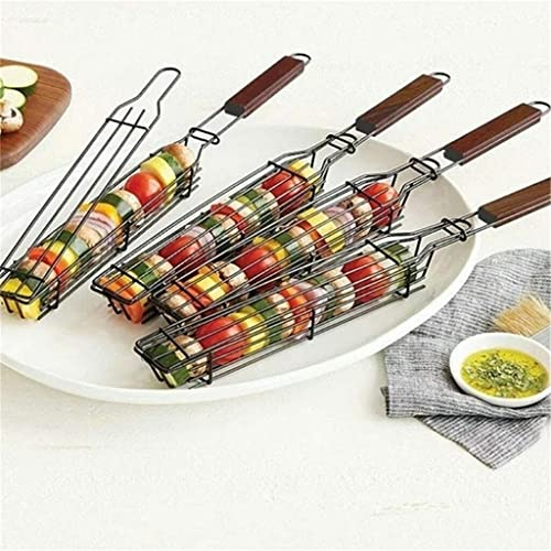 RWRAPS BBQ-Grillkorb, antihaftbeschichtet, Grillkorb, Werkzeuge, Grillgitter für Fleisch, Hamburger, BBQ. Doppelter Komfort