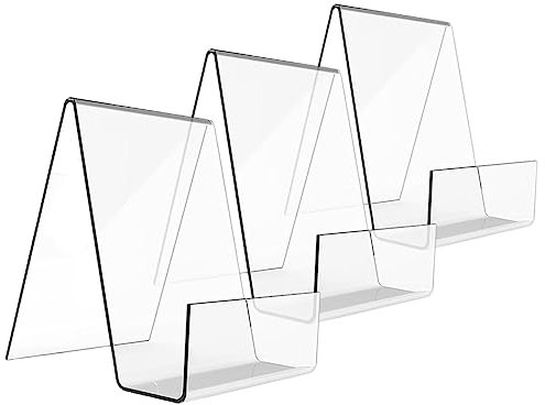 Warmhm 3stücke Teiliger Acryl-buchständer Für Täglichen Gebrauch Transparente Acryl-buchstaffelei Bücherregal Mit Ausstellungsstaffelei Für Sichere Aufbewahrung Und Einfachen Zugriff