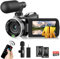 Windancy 4K Video Camera 48MP 60FPS Camcorder for YouTube,FHD1080P Video Vlogging Camera Recorder /18X Digital Zoom /3.0'' 270°Rotation IPS Screen Camera Camcorder,with Remote / 2 Batteries/SD card