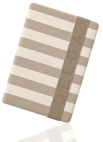 DELOA ® Windeltasche für unterwegs mit viel Platz - Kleine Wickeltasche, Baby Windelorganizer (Beige gestreift)