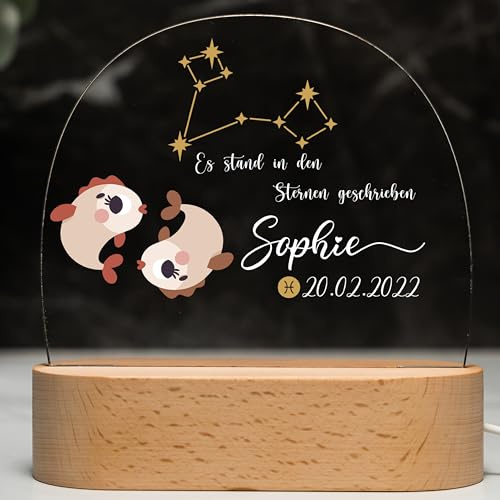Kidsmood - Nachtlicht Kinder mit Wunschnamen, personalisierte Nachtlampe dimmbar - Mit niedlichem Tiermotiv als Personalisierte Geschenke Kinder zur Taufe, Geburt, Ostern & Babygeschenke