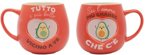 Mr. Wonderful WOA2313446IT Mr.Wonderful-Set de 2 Tazas-Todo es más bonito cerca de ti Eres el amor más grande que existe, Ceramic