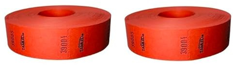 TAMLED Bonrolle UNBEDRUCKT 2x 1000 Abrisse perforiert fortlfd. nummeriert