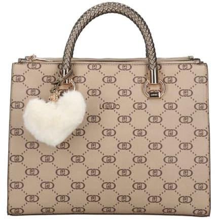 Borsa shopping Liu-jo Manhattan Satchel M double tortora chiaro B25LJ58 AF4008 E0668 Media