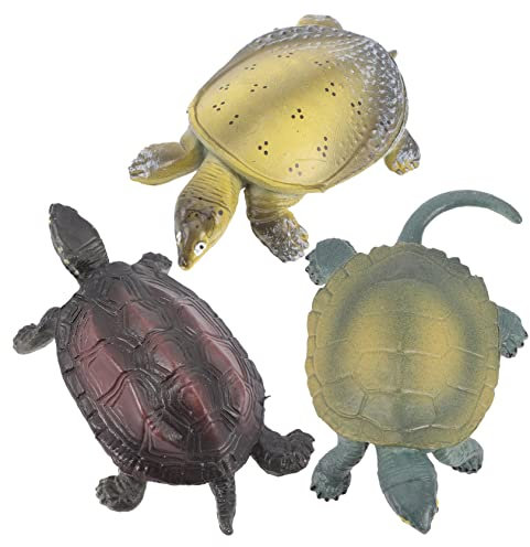 Hohopeti 3stücke Schildkrötenfiguren Ozean Tiere Spielzeug Kleine Tiere Schildkrötenmodell Gefälschte Schildkröte Spielzeugschildkröte Schildkrötenornament Kognitives Kinderspielzeug Schrei
