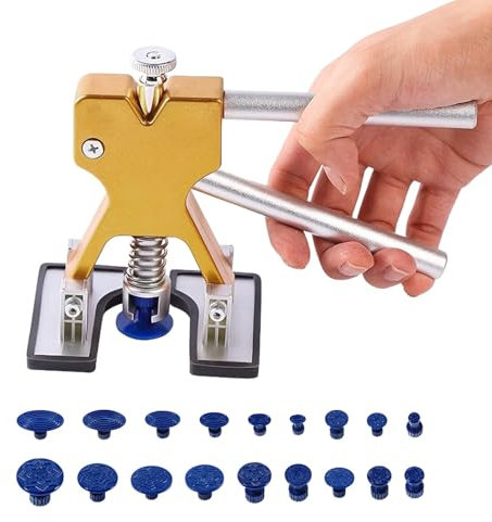 Paintless Car Dent Puller Kit, Car Body Auto Puller Dent Lifter Set Car Dent Remover with 18 Pcs Puller Glue Tabs Dent Suction Cup for Car, Motorcycle Ding Dent Removal Repair(as shown)