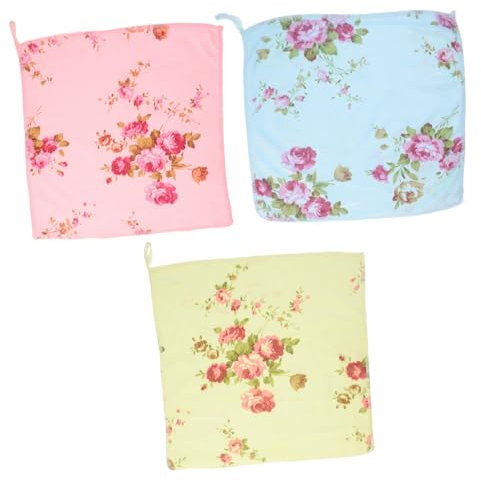 IMIKEYA 3 Pezzi Asciugamano Piatto Floreale Piccolo Asciugamani Per Bambino Asciugamani Piatto Panni A Mano Asciugamani Panno Da Cucina Asciugamani Multiuso Addensare Asciugamano Ospiti Asciugamani