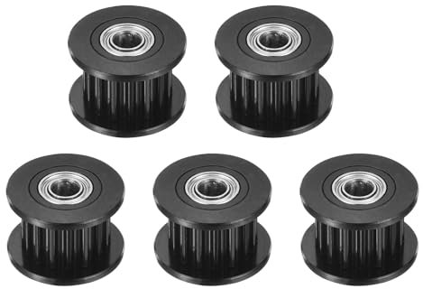 QUARKZMAN 2GT Leerlauf-Riemenscheibe Zahnlos 3mm Bohrung Aluminium-Zahnriemenscheibe für 6mm Breite Zahnriemen für 3D-Drucker, CNC, Umlenkrolle Pulley-5 Stück
