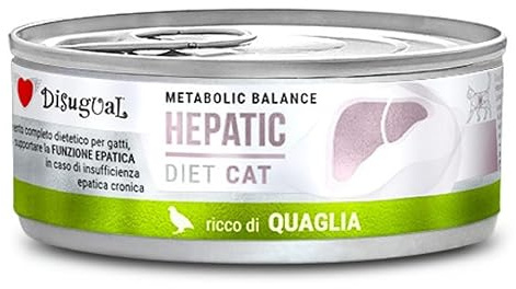 Disugual Dieta Gato Hepático | Necesidades Nutricionales Especiales | Varios Sabores y Mezclas | (12x85Gr, Codorniz)
