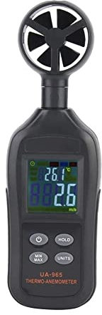 Anémomètre Portable – Jauge numérique de Vitesse du Vent avec thermomètre et rétroéclairage pour Drone de Prise de Vue CVC CFM