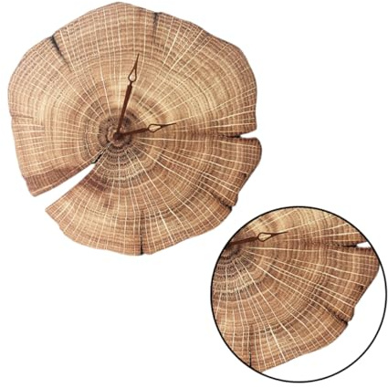 PRETYZOOM Horloge Murale Silencieuse Retro Design Annuel Murale pour Maison Bureau Salon Marron