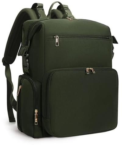 CEI-CEI Neopren Wickelrucksack Große Wickeltasche für Neugeborene, wasserdichter Reise-Rucksack für Mama und Papa mit isolierten Fächern und Wickelunterlage
