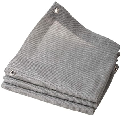 Vela ombreggiante in HDPE, protezione UV al 95%, traspirante, impermeabile, per patio, giardino, balcone, campeggio, 6 x 8 m, colore grigio