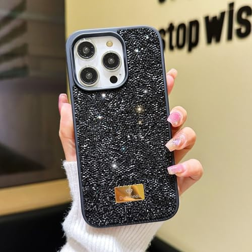 Altartar Handyhülle für iPhone 17 Pro Max Hülle Glitzer,Silikon Schutzhülle für iPhone 17 Pro Max Sparkle Diamant Damen Ultradünn Kameraschutz Case Luxus Bumper Cover Mädchen-Schwarz