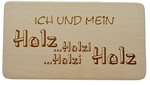 wall-art-design Frühstücksbrettchen/Vesperbrett mit Gravur Ich und Mein Holz Holzi Holzi Holz Hergestellt aus Buche Holz - Grösse 22x12x1 cm