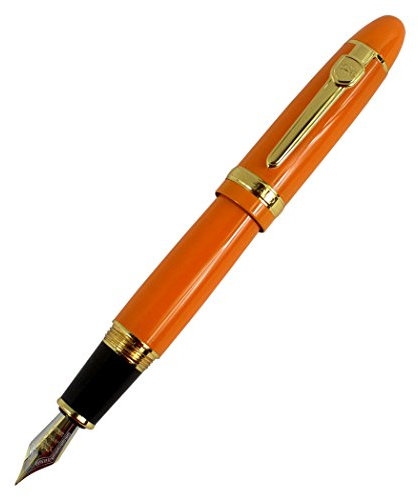 Jinhao 159 große schwere Fass mittlere Spitze Füllfederhalter mit goldenen Clip - orange