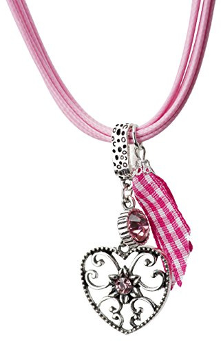 Schöneberger Trachten Couture Trachtenkette Alpenherz eleganter und funkelnder Edelweiss Anhänger mit Strass - Trachtenschmuck Kette für Dirndl und Lederhose