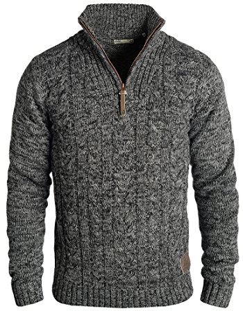 !Solid SDPankraz Herren Strickpullover Troyer, L, Black (9000)