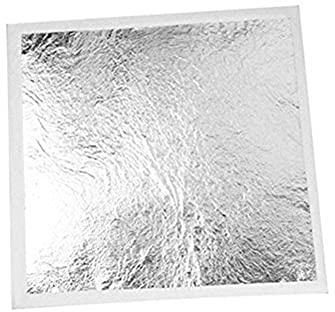 ROSENICE 100 Blätter Blattsilber für Kunst Handwerk Dekoration 9 x 9cm