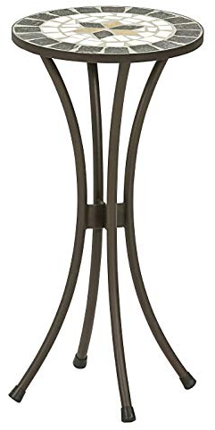 Dehner Blumenhocker Diana, Ø 30 cm, Höhe 60 cm, Metall, mosaikoptik, braun/grau/weiß