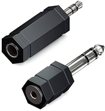 deleyCON Lot de 2 Adaptateurs Audio Stéréo Jack - 1x 3,5mm + 1x 6,3mm Changeur de Genre - Adaptateurs Hi‑FI pour Amplificateur, Home Cinéma, Casque