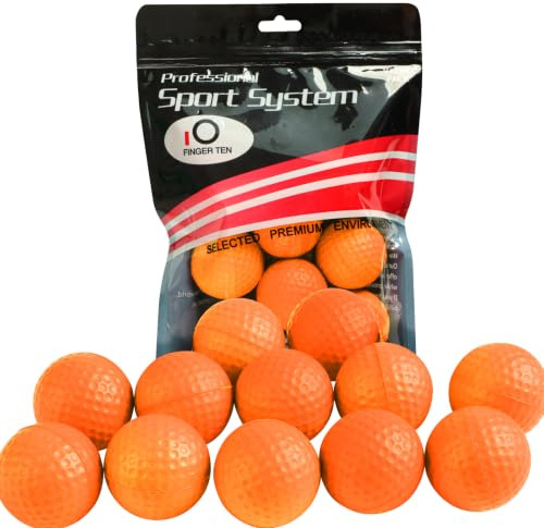 Golf Übungsbälle Trainingsbälle 12 Stück Golfbälle Trainings Heimgebrauch Im Freien Garten Rot Orange Gelb Blau Für Damen Herren Kinder (Orange, 12 Stück)