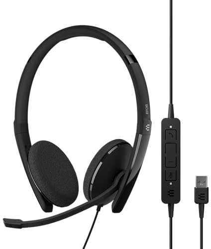EPOS Adapt 160 USB II - Auricular On-Ear Avanzado para Comunicaciones Unificadas con Integración de Microsoft Teams y Cancelación Activa de Ruido