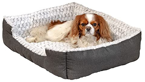 Ferplast Cuccia Cane Cuscino Cane Medio Cuccia Gatto Cuscino Gatto Morbido e Comodo 48 x 37 x h 16 cm. Grigio e Bianco