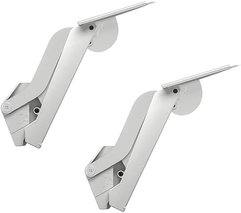 Gedotec Consola plegable para armario de cocina | 1 juego – Soporte de puerta blanco mate | Free Space | Modelo B 0,7 – 4,3 kg | juego completo de bisagras plegables | bisagras para mesa plegable