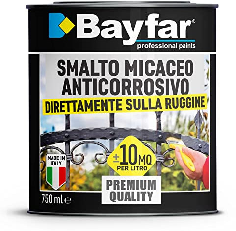 Bayfar, Gruppo Sammarro Vernice smalto ferromicaceo antiruggine antichizzante anticorrosivo per ferro 750 ml (Verde palude)
